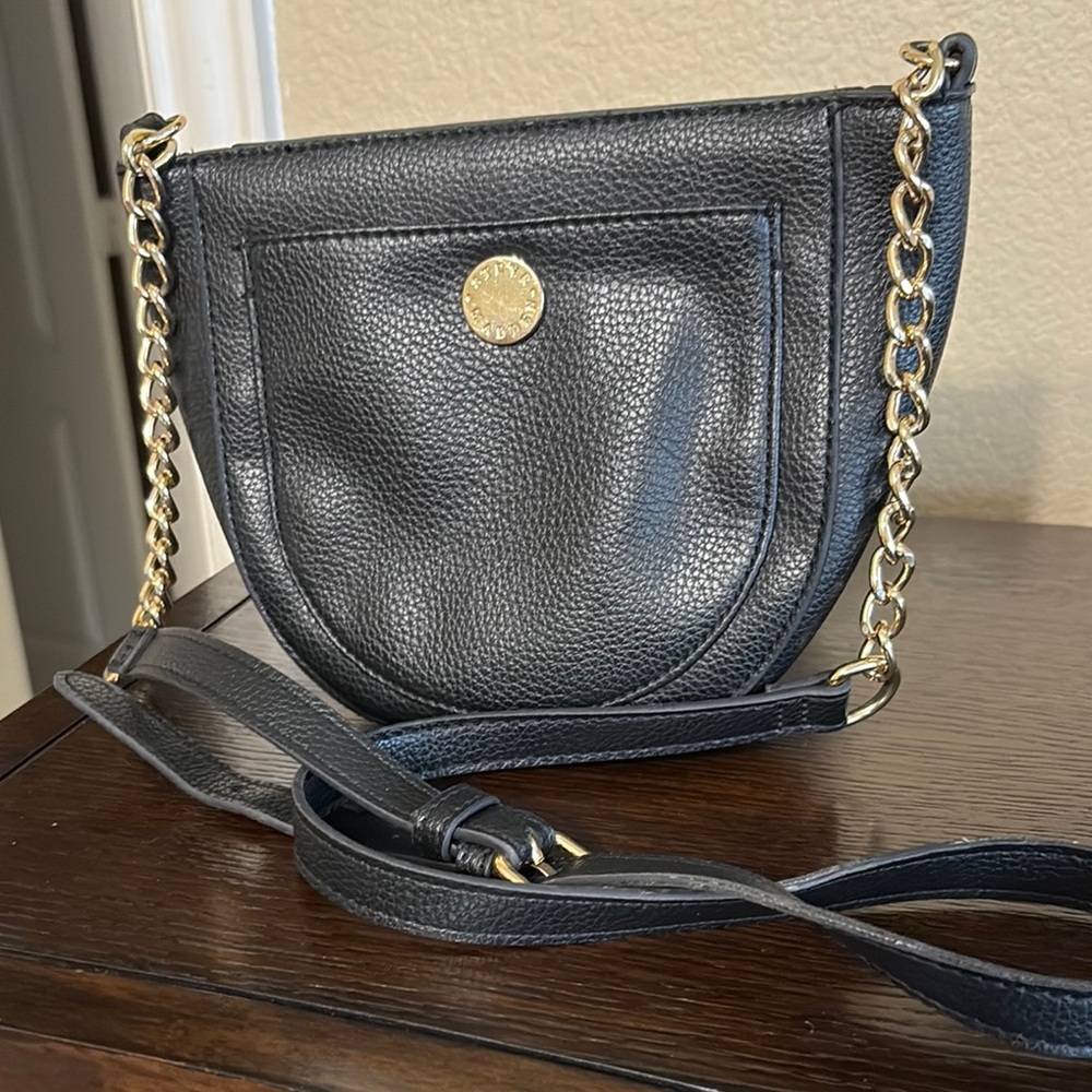 Steve Madden Black Pebbled Leather Crossbody Bag